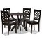 Baxton Studio Anila Modern and Contemporary Dark Brown Finished Wood 5-Piece Dining Set 179-11385-10902-Zoro - alternate 5
